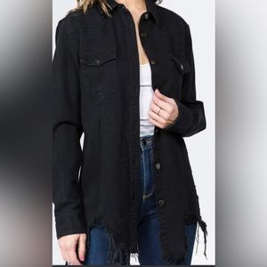 Black denim jacket dress